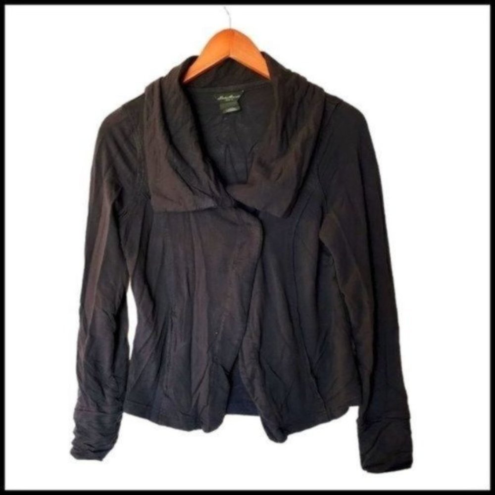 Eddie Bauer Lightweight Asymmetrical Bamboo Jacket M Medium Grey